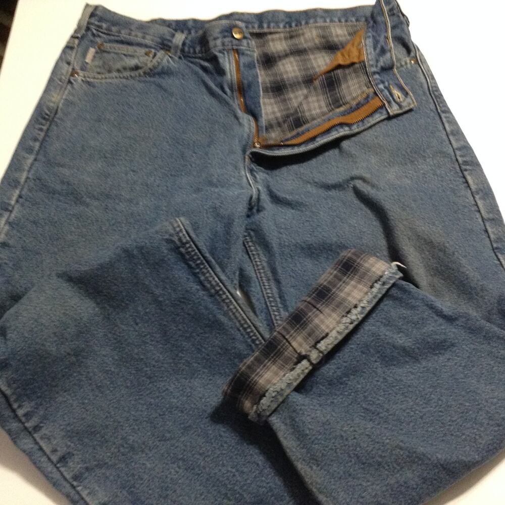 Carhartt Jeans Mens 38 Flannel Lined B 172 DST (Altered Length - See Inseam)